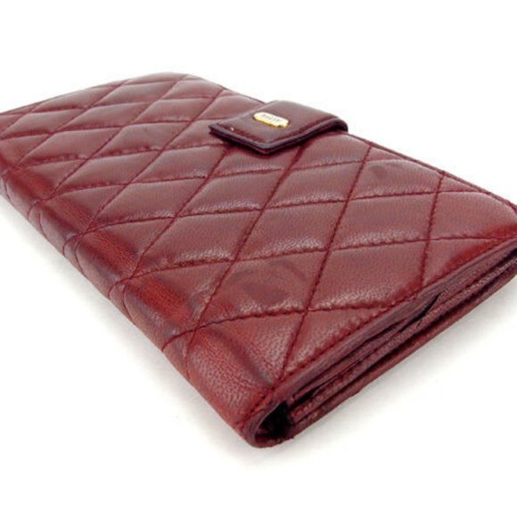 Bally Wallet Purse Long Wallet Red Gold Woman Authentic Used Y4922 - Picture 4 of 6
